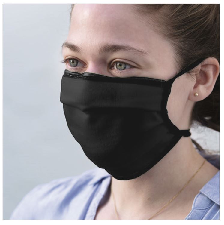 Mund- und Nasenmaske mit Draht in schwarz